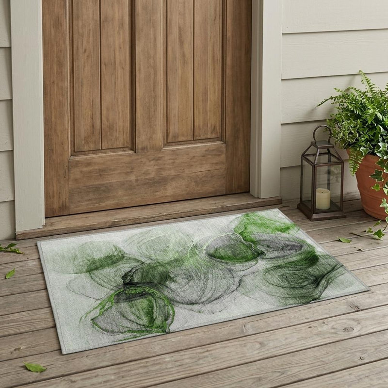 Tapis extérieur lavable antidérapant 2 pi x 3 pi vert olive