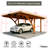 18.3X12.6X7.7 Ft Solid Wood Carport, Outdoor Gazebo With Steel Roof