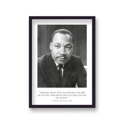 Polaroid Style B&W Icon Martin Luther King Darkness Cannot Drive Dated by Vouvart - Single Picture Frame Memorabilia