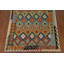 Tapis oriental multicolore en laine Kilim 7 x 9