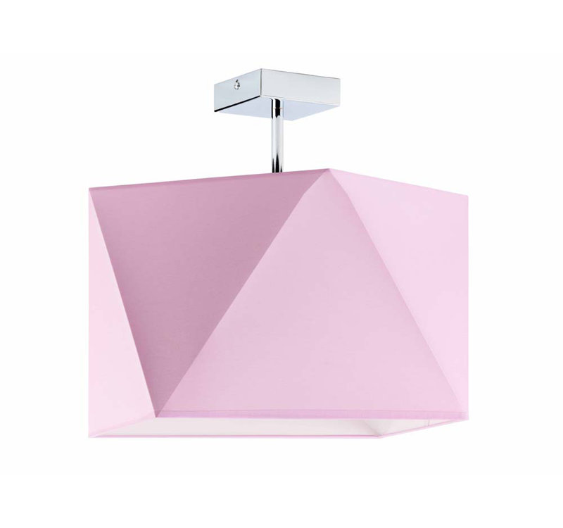 Demarian Fabric Semi Flush Mount, Pink, Silver