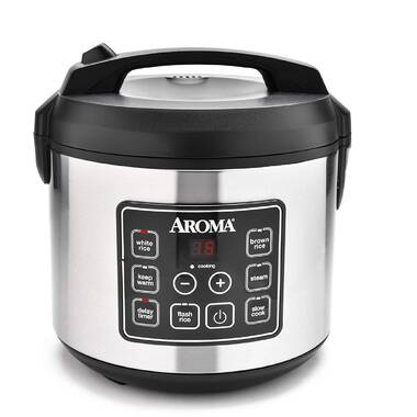 Aroma® 8-Cup (Cooked)/2Qt. Digital Rice & Grain Multicooker, Black, New,  ARC-994SB 