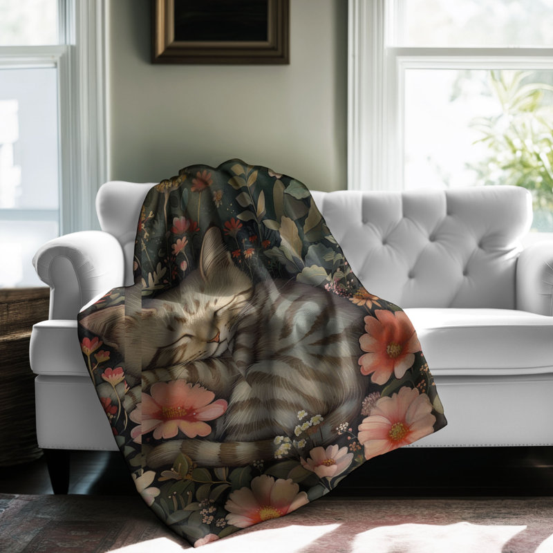 Couverture adorable pour chat endormi, L 60 po x l 50 po