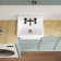 Ellai White Ceramic Utility Sink 24" Wall Mount Laundry Room Sink with 8 Inch Center Chrome Faucet