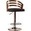 Tabouret de bar pivotant à dossier moderne en bois avec coussin