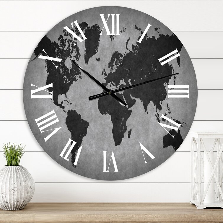 Bless international Ancient Map of The World IX - Vintage wall clock