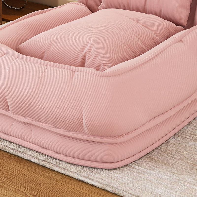 Lit rembourré pour chien avec 5 positions réglables, 11.02" H x 70.87" W x 37.4" D, Rose