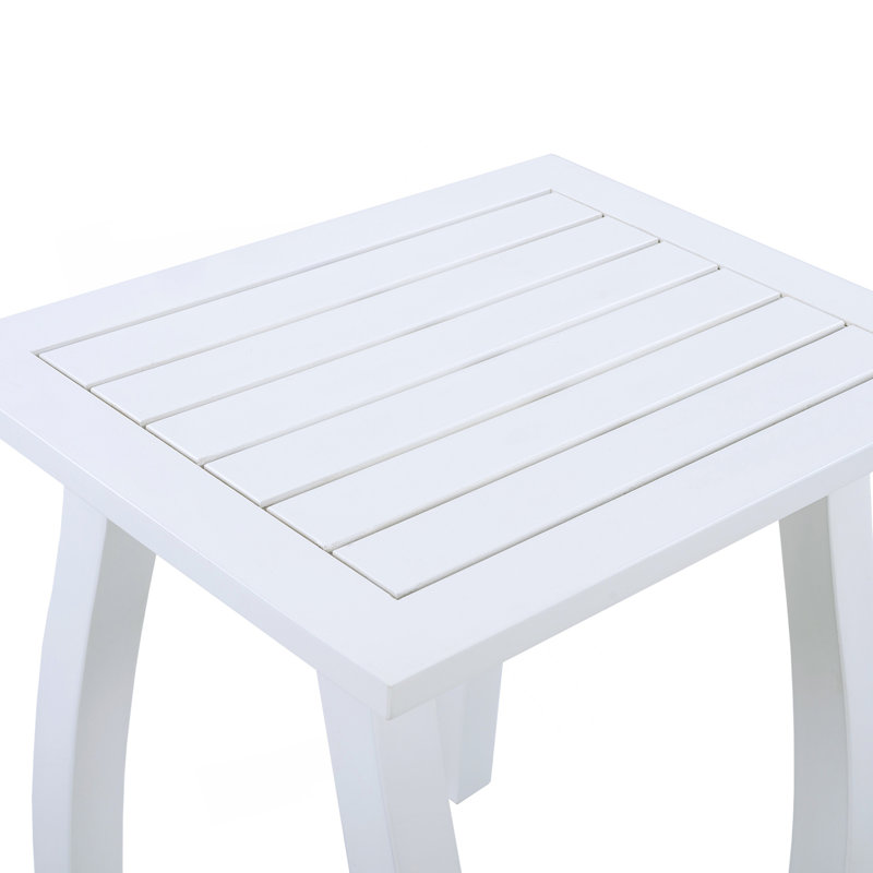 Accent Side Table, Weather-Resistant Rectangular End Table