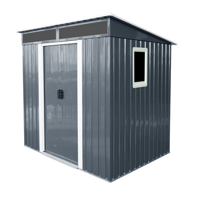 Outdoor Metal Shed 6X5ft For Patio - Protected & Ventilation Design 6Ft X 5Ft Room Corrosion Resistance Sunlight Accessible With Anchor