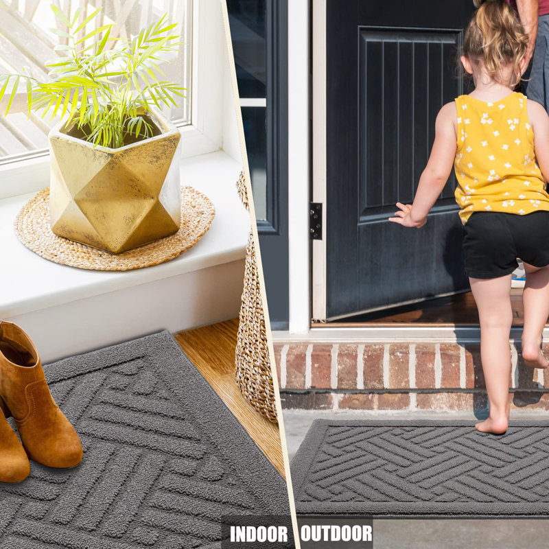 Tapis d'entrée antidérapant antidérapant Premium Premium, L 24 po x L 35 po, Gris