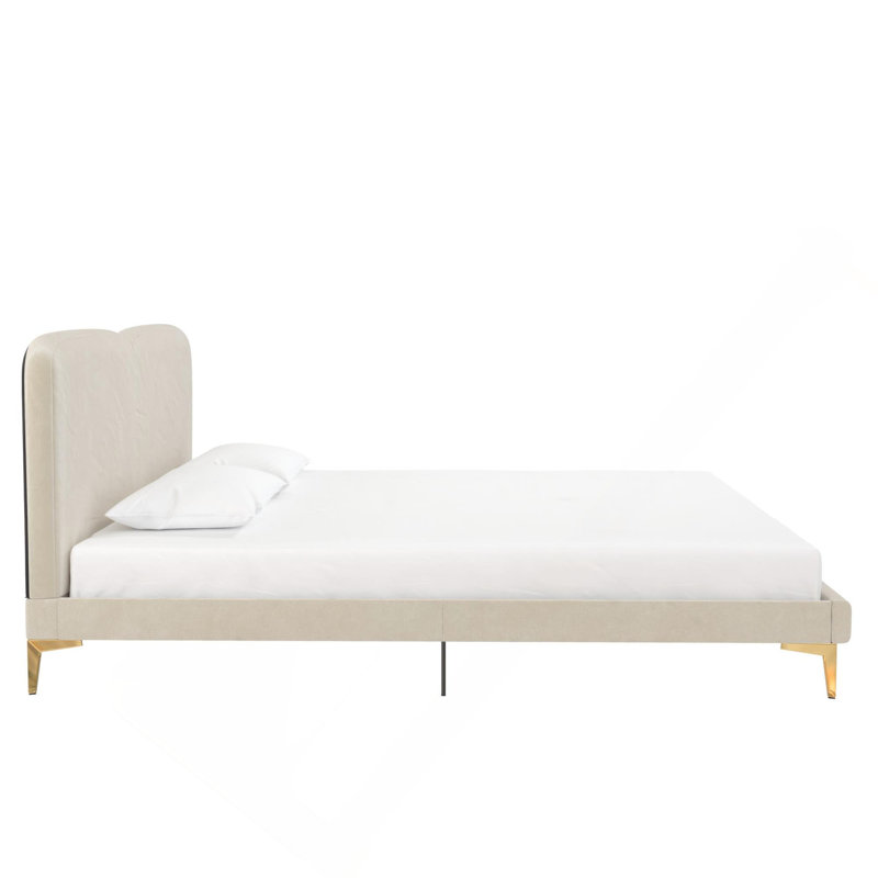 Lit tapissier confortable, Ivoire ivoire
