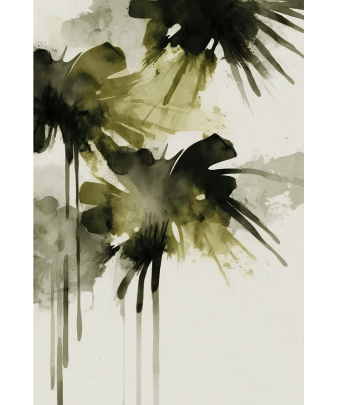 Verdant Echoes Print, 24 × 36, Framed Print, Gold