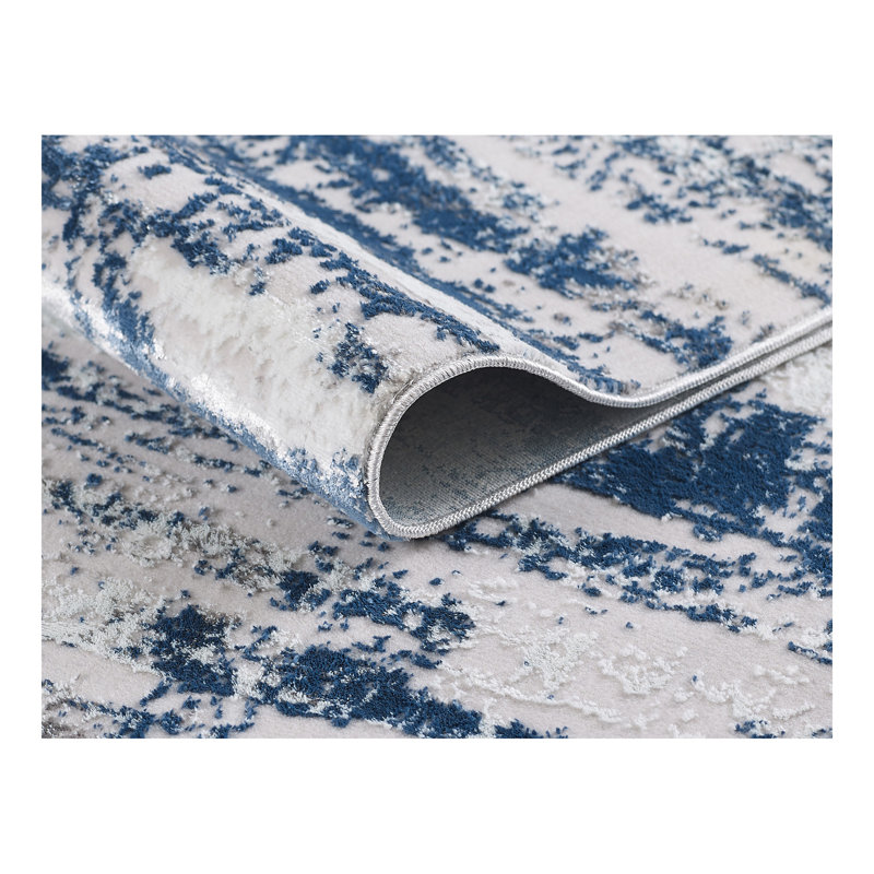 Tapis tissé bleu marine Milano, Rectangle 4pi x 6 pi
