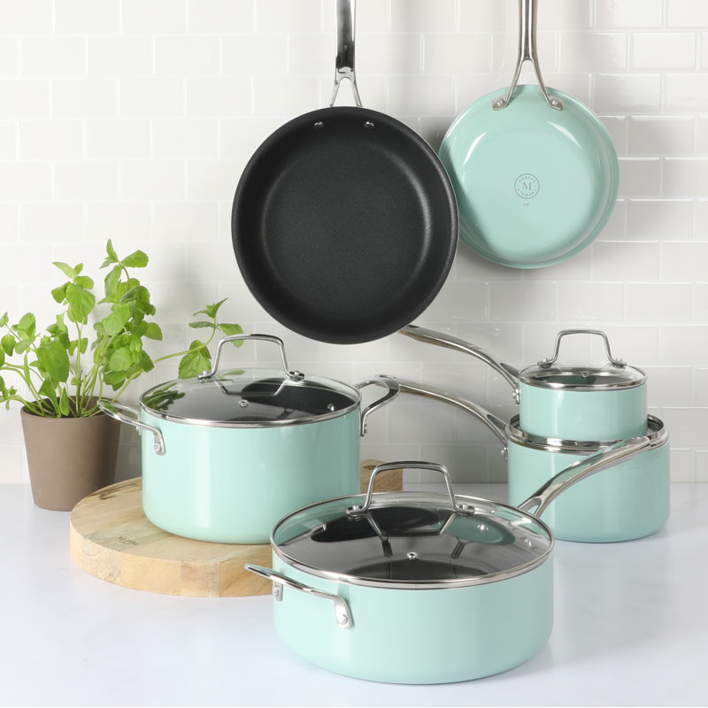 Martha Blue 10-Piece Nonstick Aluminum Enamel Cookware Set