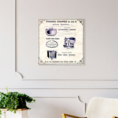 « thomas crapper inventor of the toilette », impression sur toile