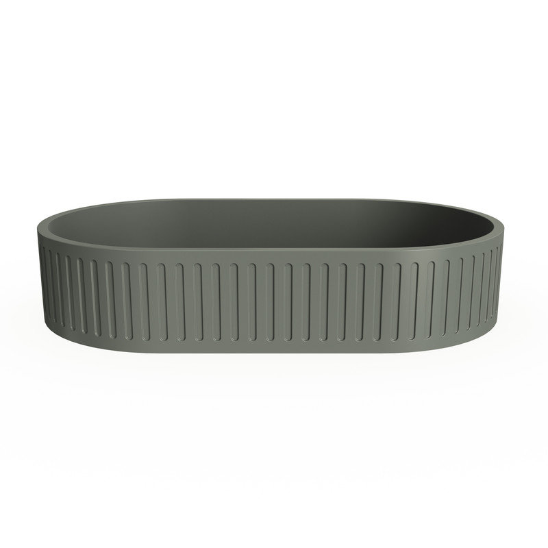 Lavabo vasque ovale en béton moderne pour meuble-lavabo