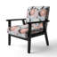 «Irfa - Retro Abstract Flower Design I - Fauteuil rembourré Mid-Century