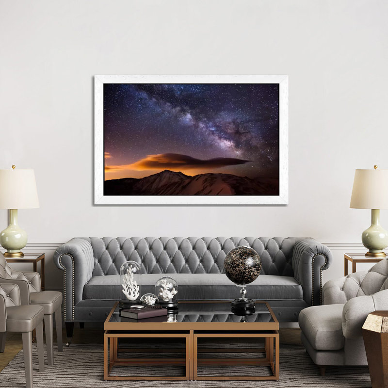 Milky Way over the Rockies 1 Piece Wall Art on Canvas, 66.04 cm H x 45.72 cm W, White Framed