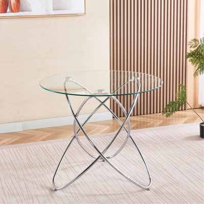 Table de salle à manger en métal trempé et pieds en métal de couleur pour salon, aspect naturel, stable, table de cuisine moderne à hauteur de 28,34 po, look, conception flexible, largeur de 34,78 po
