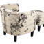 Chaise d'appoint blanche à dossier rond