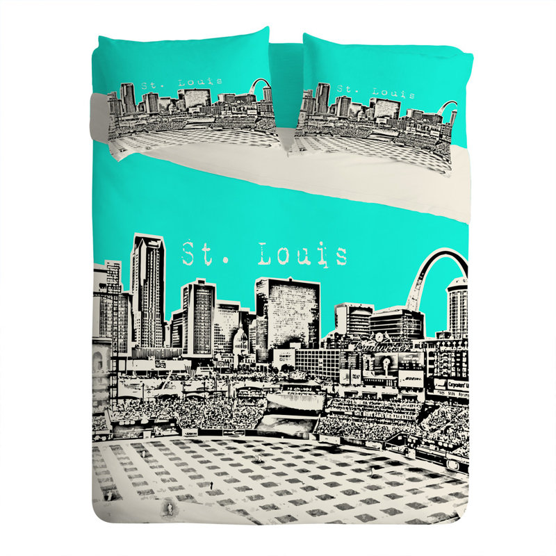 Taie d’oreiller street louis Bird Ave, Aigue-marine, Standard