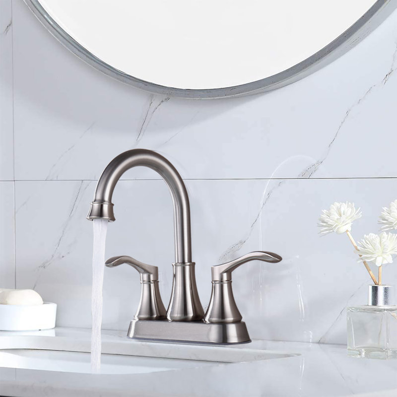Rolfe 2-handle Bathroom Faucet with Drain Assembly, Brushed Nickel