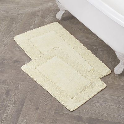 Laura Ashley Ruffle 100% Cotton Bath Rugs