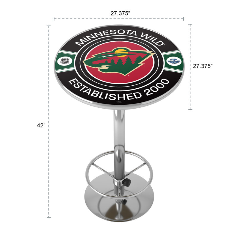 Minnesota Wild Patch  Bar Table With Footrest