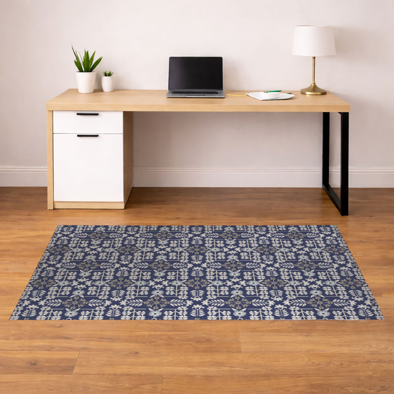Tapis de bureau léger Madden, L 60 po x P 84 po, Marine