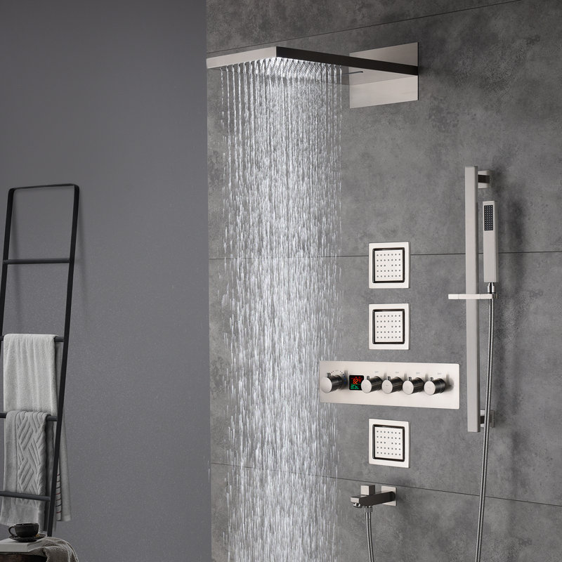 Thermostatic All-In-One Kit with Rough in-Valve, Brushed Nickel