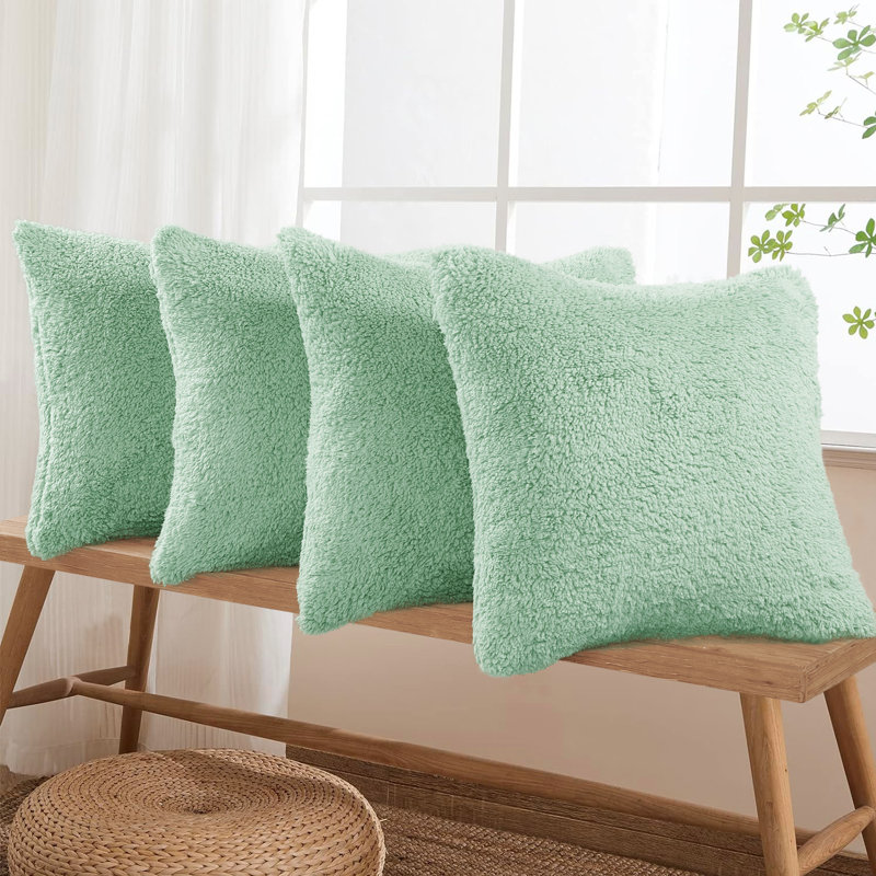 Housse de coussin Aspa, Turquoise blanchi