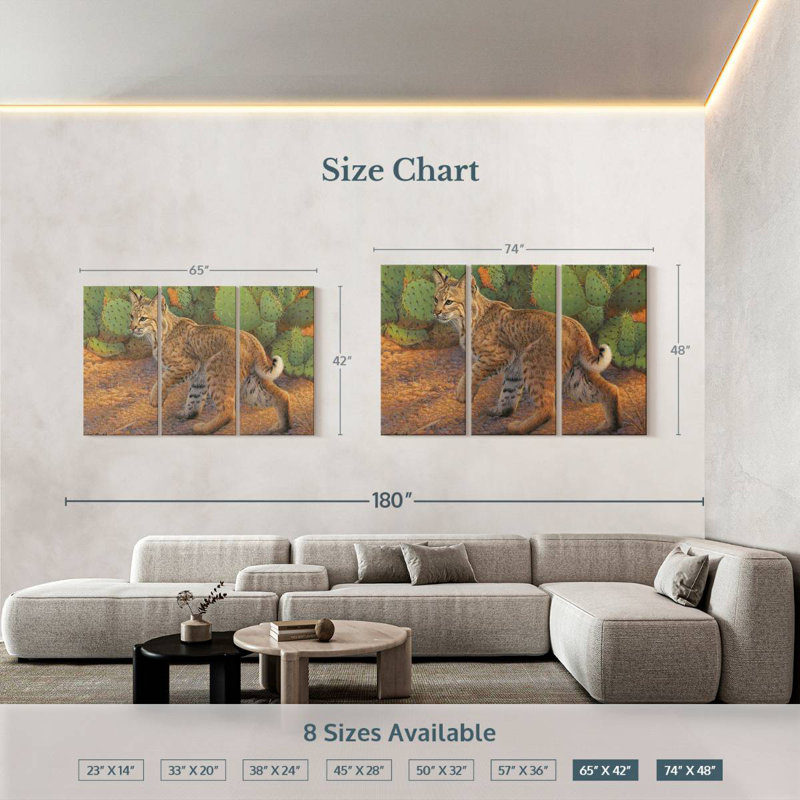 Brampt Curious Bobcat, 32" H x 50" W