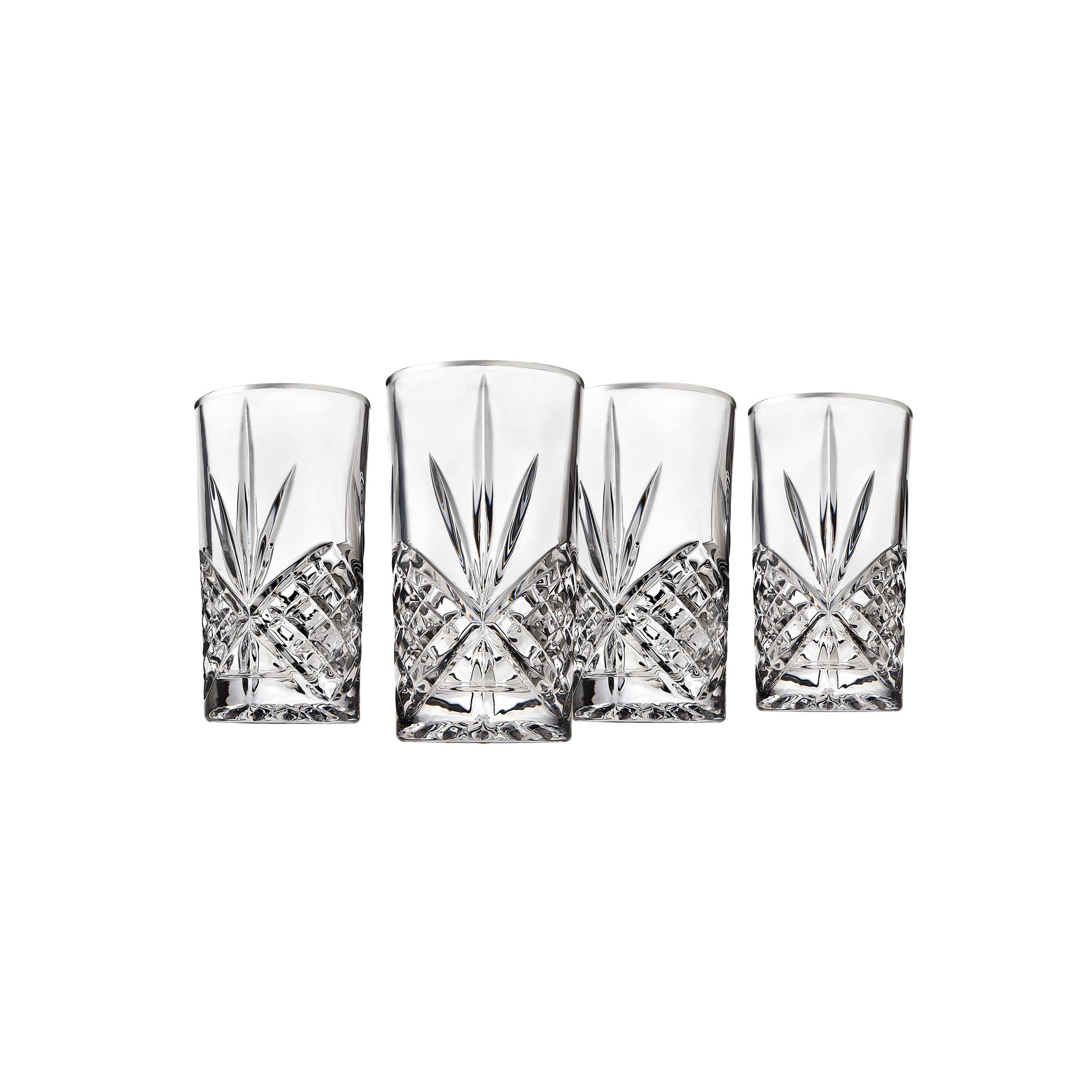 Dublin Crystal Gold Rim Highball Glass 12oz, Platinum