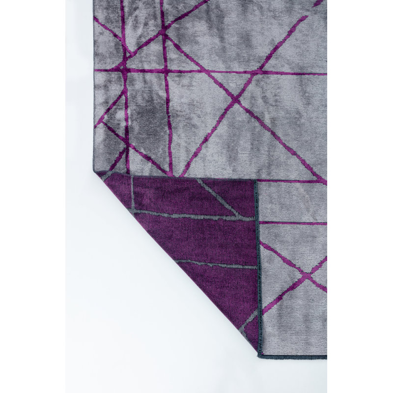 Rapture Gray/Purple Abstract Luxury Area Rug, Rectangle 7'10" x 9'10"