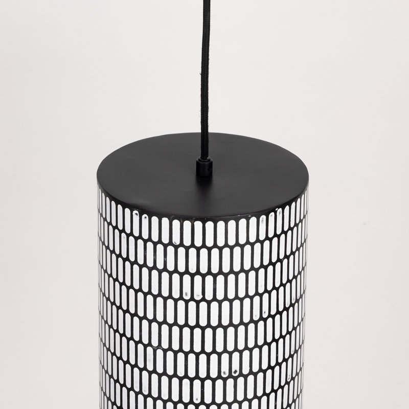 Mini-luminaire suspendu Shaka, Noir / blanc