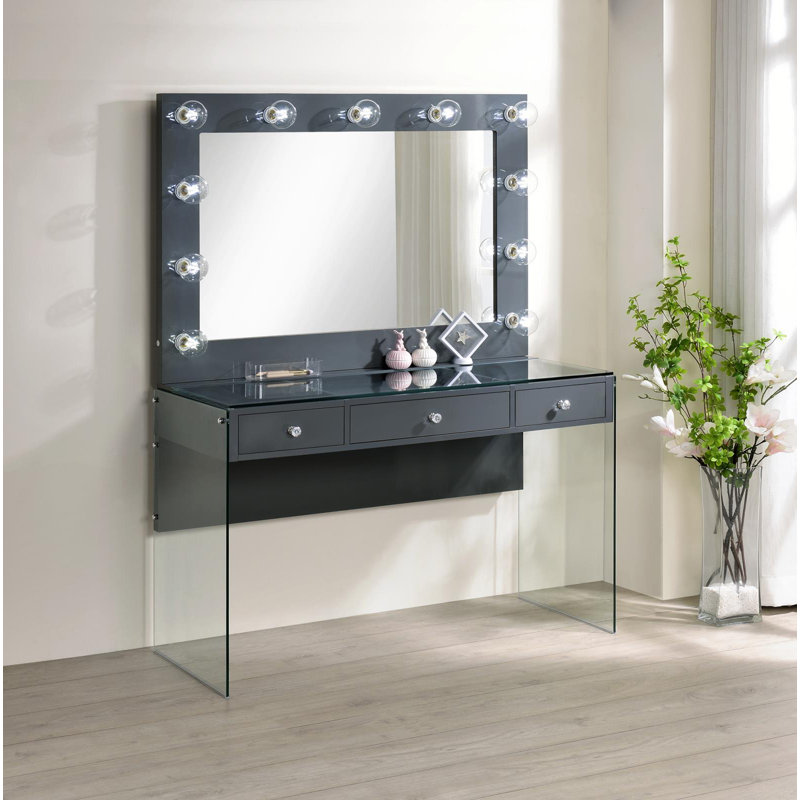 Ensemble coiffeuse et miroir Carlyann