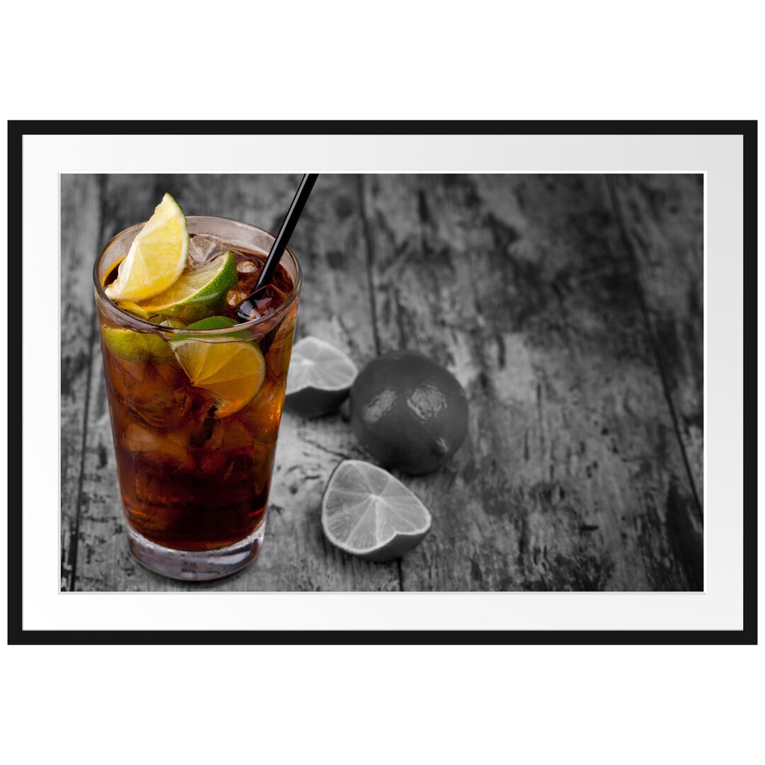 Gerahmtes Poster Cuba Libre mit vielen Limetten