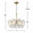 Arberie 5-light Brushed Shiny Brass Leaf-shaped Crystal Chandelier