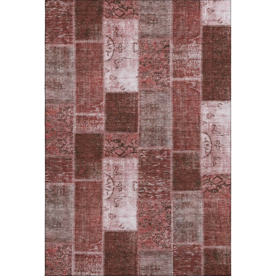 Premium Machine Washable Cerrito Burgundy Rug