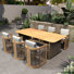 Rectangular 6 - Person 86.6" Long Acacia Dining Set With Cushions