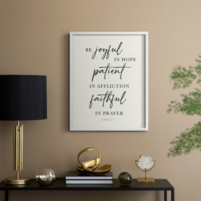 Be Joyful in Hope Framed Print - Solid Wood