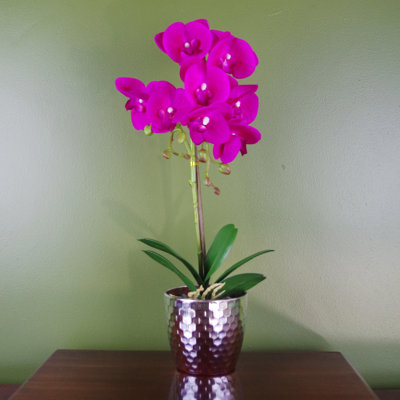 Plastic, Silk Artificial Arrangement in Pot