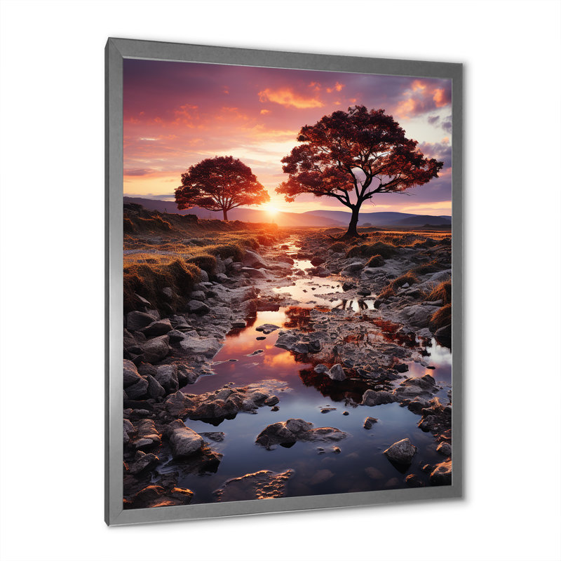 Arbres de l'aube Wybolt Allemagne, H 32 po x l 16 po x P 1 po, Cadre photo argenté