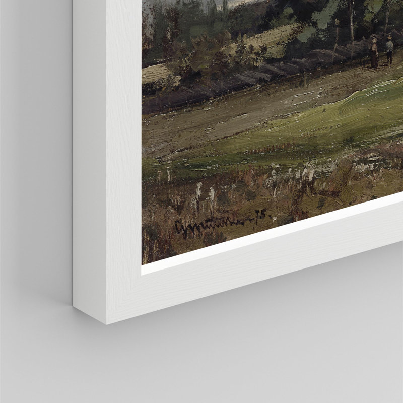 «Country Field Green Forest Cloudy Sky» sur papier, Blanc, H 8 po x l 10 po