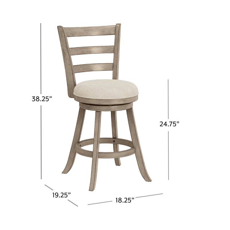 Argel Swivel Upholstered Counter Stool with Solid Wood Frame, Counter Stool (24.75" Seat Height)