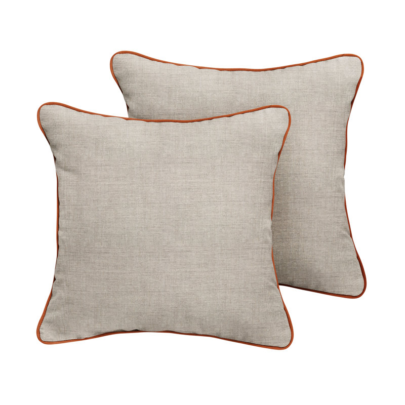 Hardin Sunbrella® Outdoor Reversible Throw Pillow, 22" x 22", Cast Silver Sunbrella Plainweave