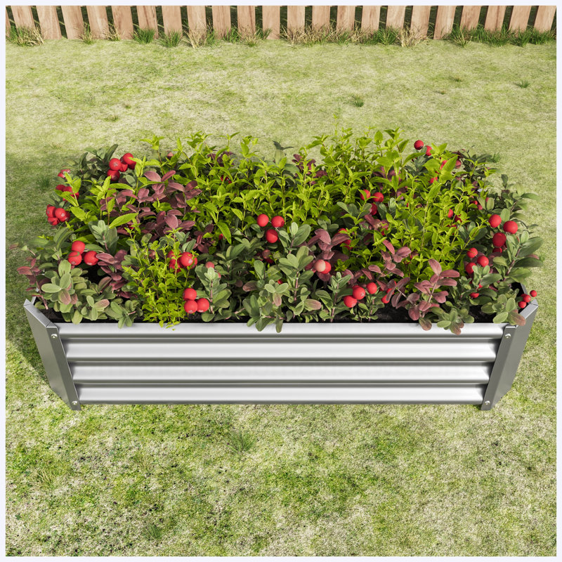 2PCS Lit de jardin surélevé en métal noir 4 × 2 × 1Ft, pot de fleurs surélevé rectangulaire pour plantes à fleurs, herbe à légumes