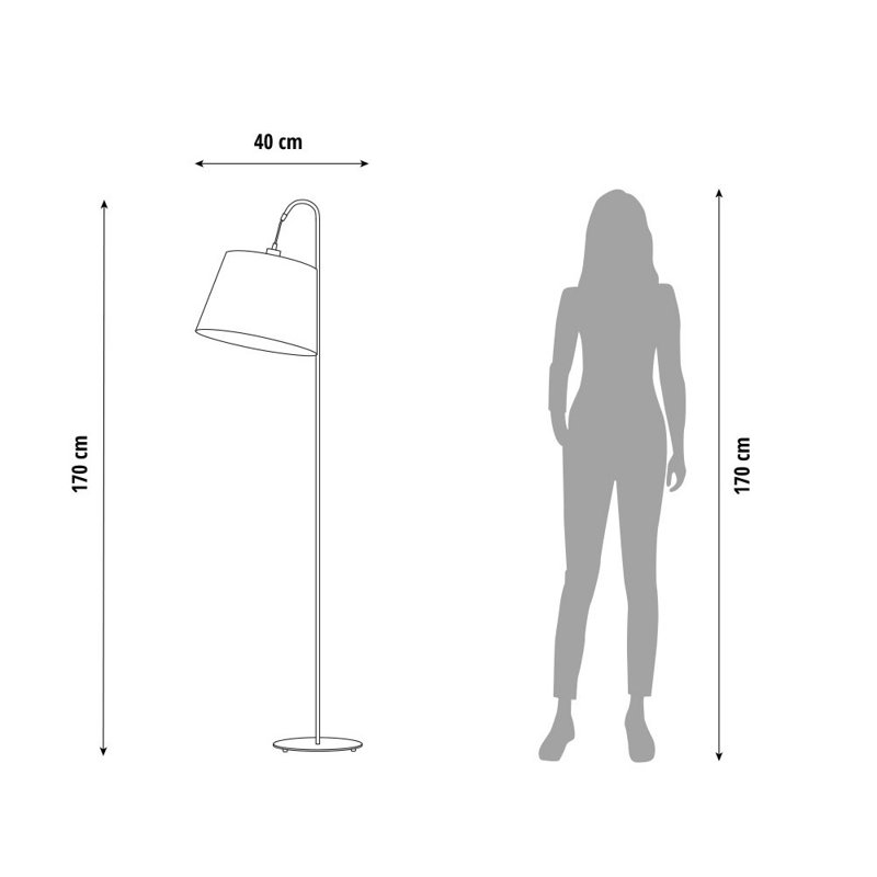 Salom 171cm Floor Lamp, White