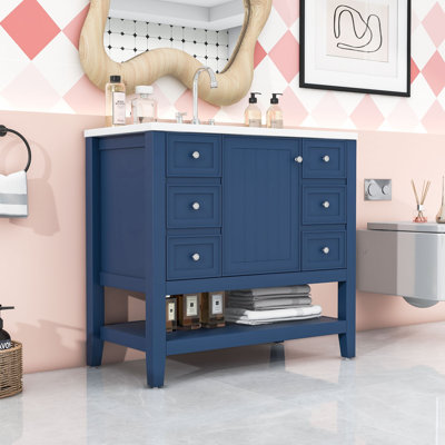 Meuble-lavabo avec une armoire et trois tiroirs