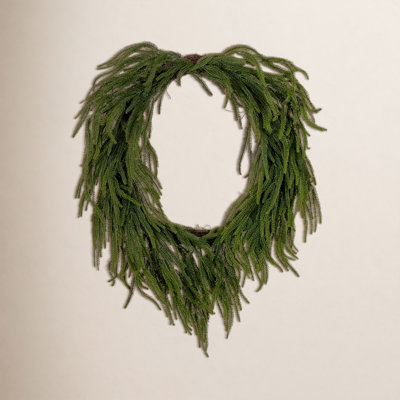 30" Green Norfolk Pine Wreath.